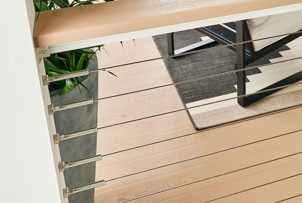 Key-Link External Cable fittings used as a DIY cable railing solution