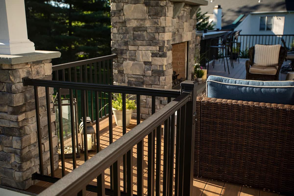 Key-Link Metal Railing used on a patio