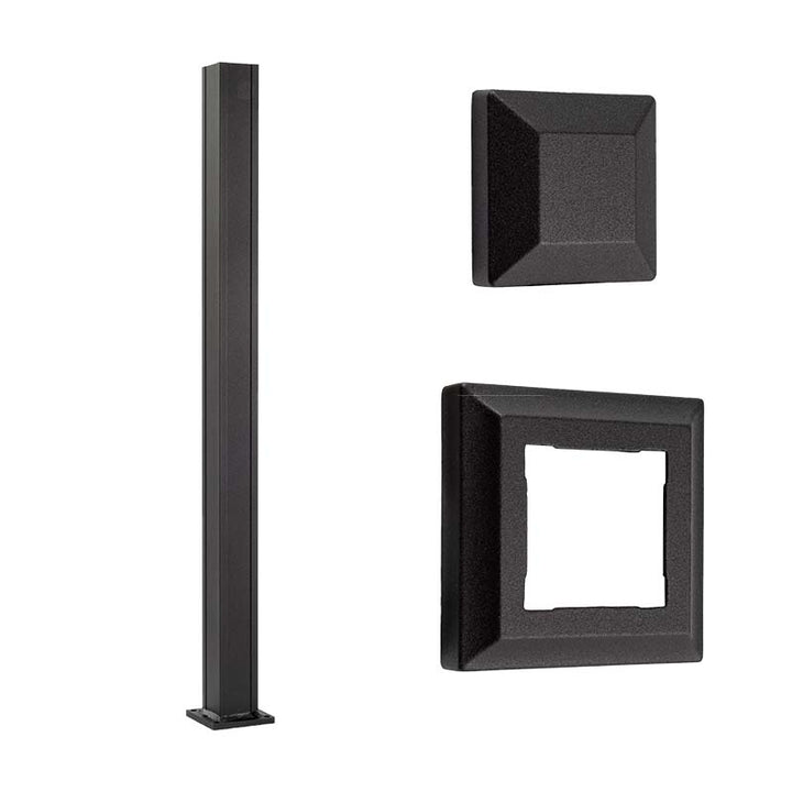 Keylink Aluminum Post Keylink 2-1/2" x 38" Post, Cap & Trim Bundle