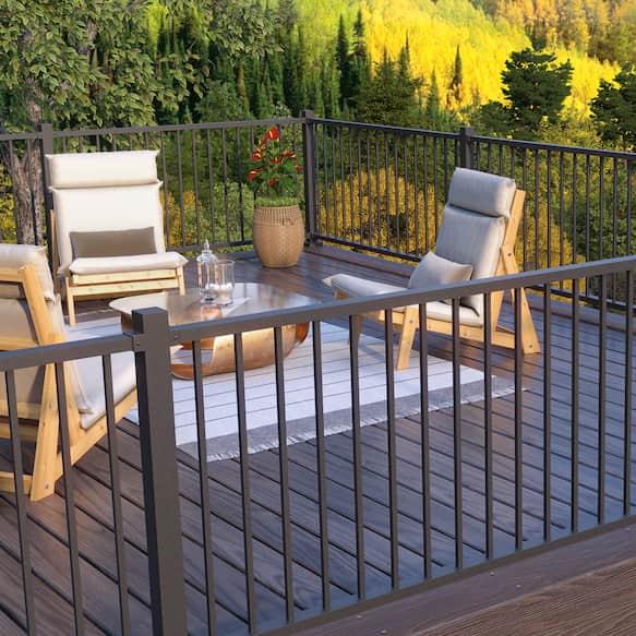 Keylink Aluminum Railing Textured Black / 36"x6' Level Keylink Discovery Series Aluminum Railing with Square Balusters
