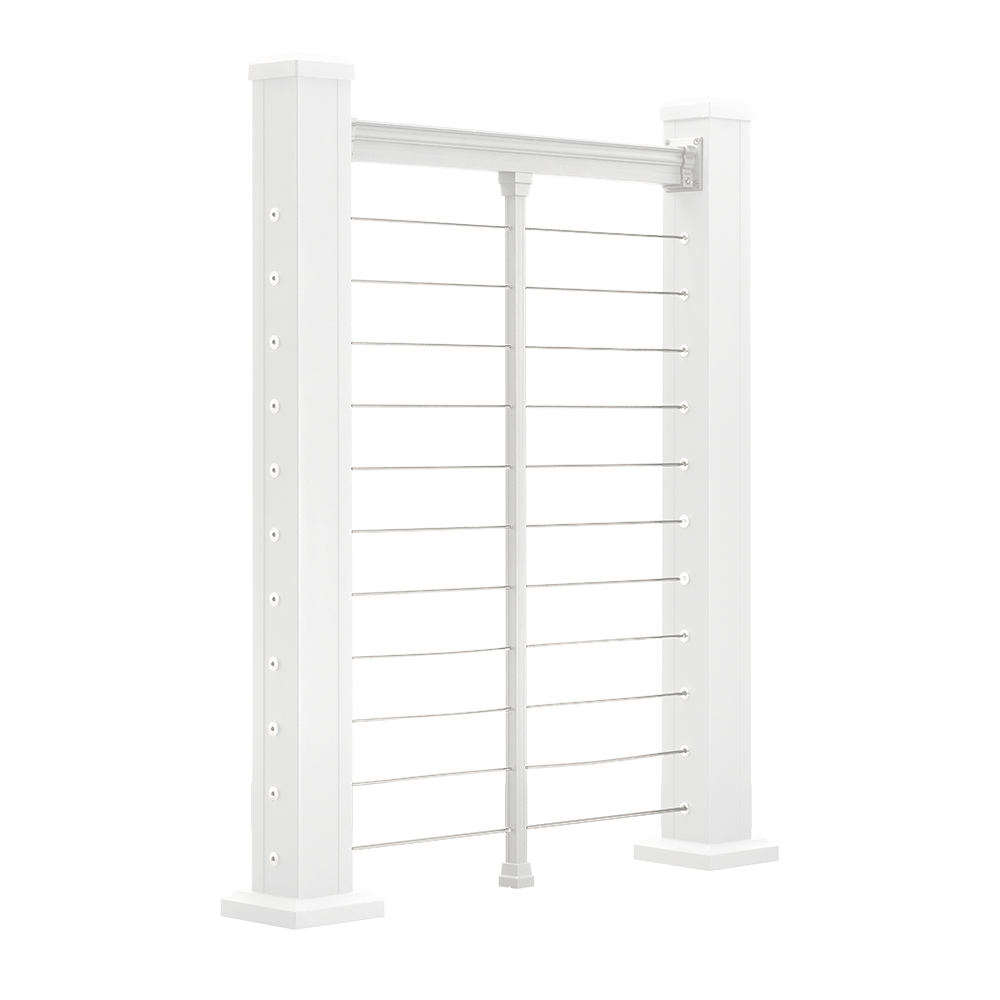 Keylink American Series Horizontal Cable Rail Matte White / 36" / 6' Level Keylink American Series Horizontal Cable Top Rail Kit