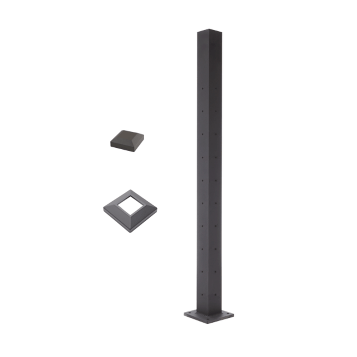 Deckorators Deckorators Cable Railing Posts 36" / Corner Post / Textured Black ALX 2-1/2" Horizontal Cable Rail Posts | Deckorators