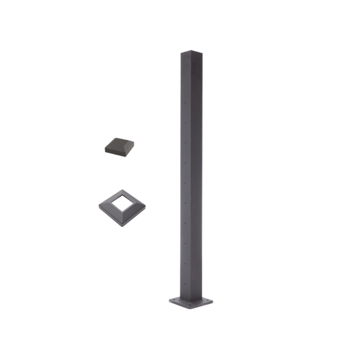 Deckorators Deckorators Cable Railing Posts 36" / Level Line Post / Textured Black ALX 2-1/2" Horizontal Cable Rail Posts | Deckorators