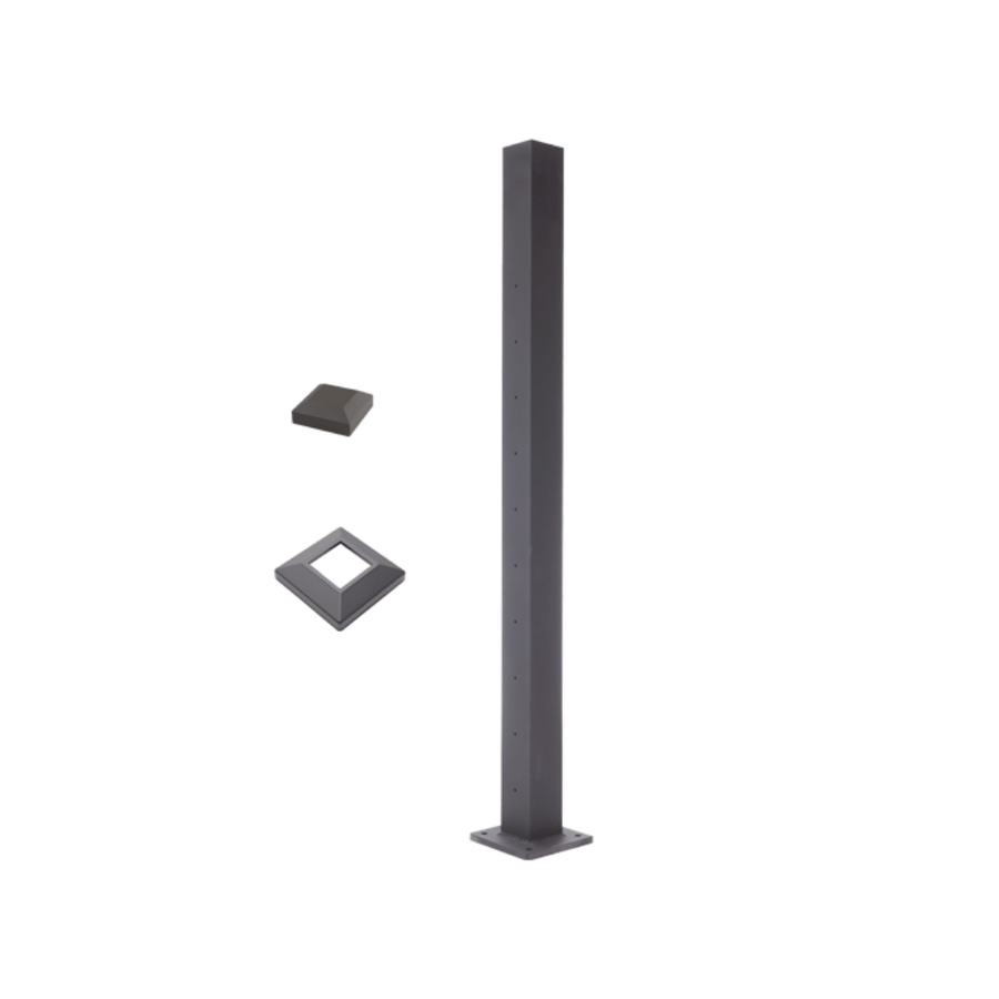 Deckorators Deckorators Cable Railing Posts 36" / Level Line Post / Textured Black ALX 2-1/2" Horizontal Cable Rail Posts | Deckorators