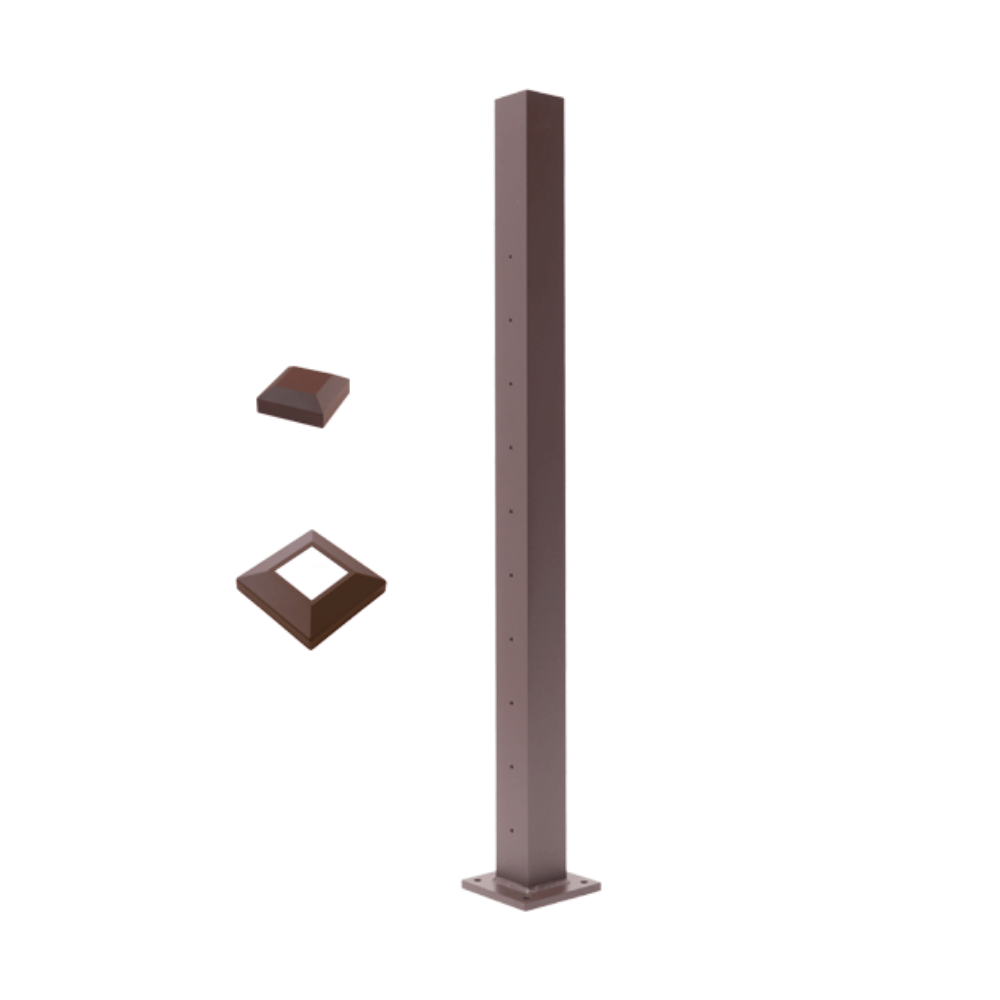 Deckorators Deckorators Cable Railing Posts 36" / Level Line Post / Textured Bronze ALX 2-1/2" Horizontal Cable Rail Posts | Deckorators