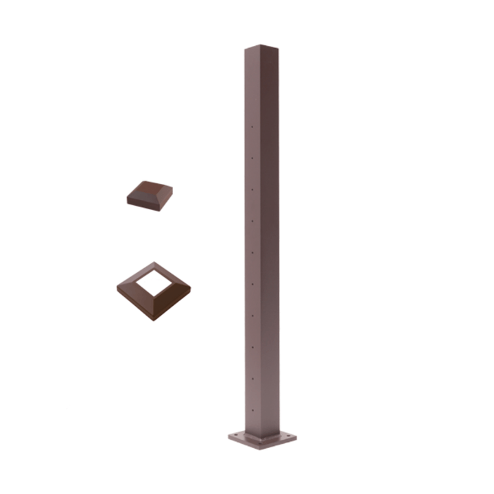 Deckorators Deckorators Cable Railing Posts 36" / Level Line Post / Textured Bronze ALX 2-1/2" Horizontal Cable Rail Posts | Deckorators