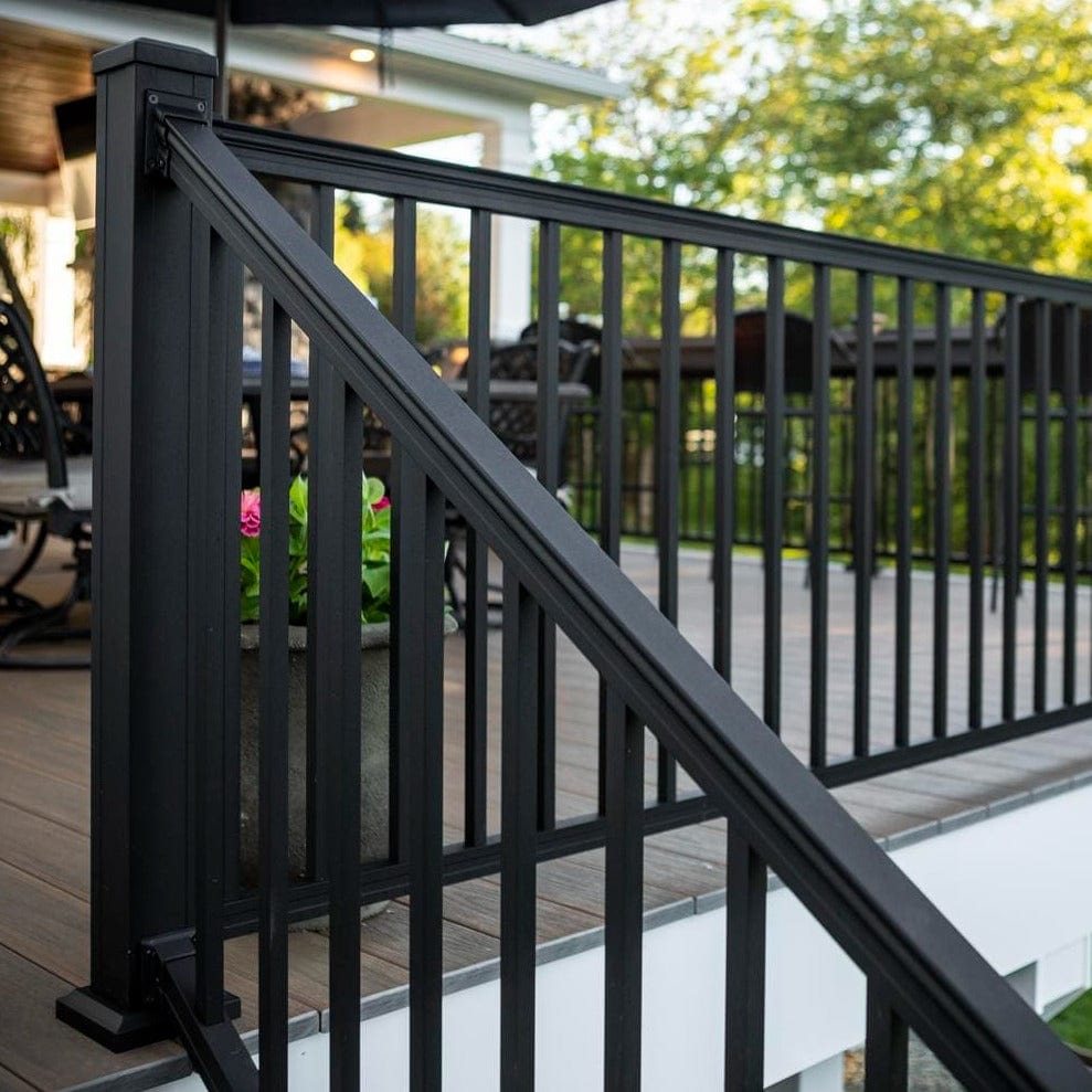 Keylink American Square Baluster Textured Black / 36" / 6' Stair Keylink American Series Aluminum Railing Kit