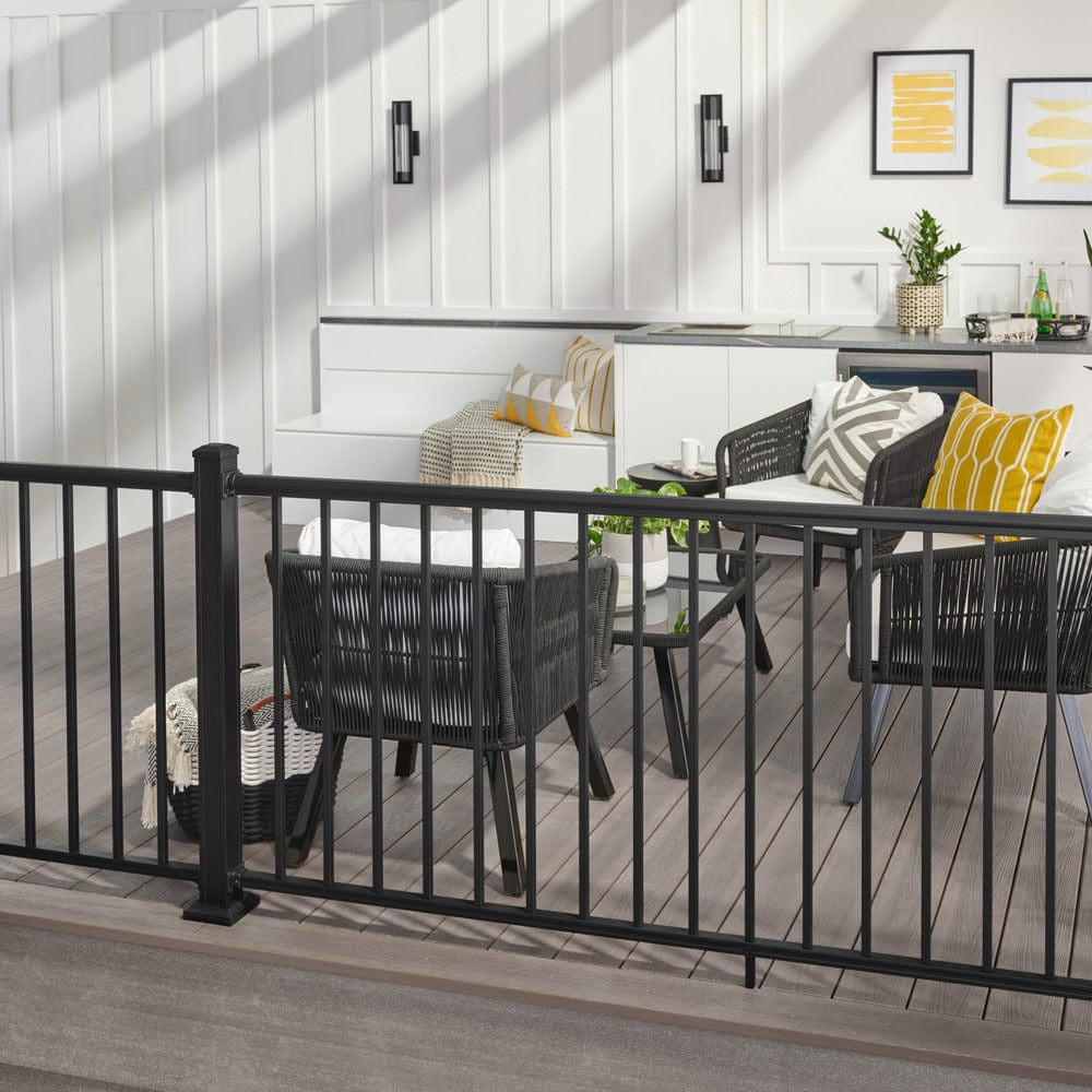 Keylink Outlook Railing Textured Black / 36" / 8' Level Keylink Outlook Series Aluminum Deck Railing Kit