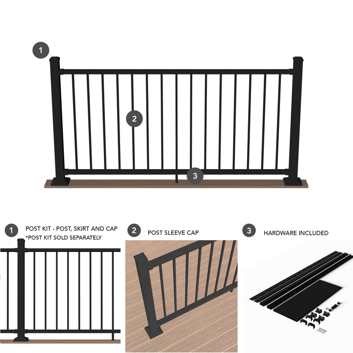 Deckorators Rapid Rail Square Baluster Aluminum Railing Kit