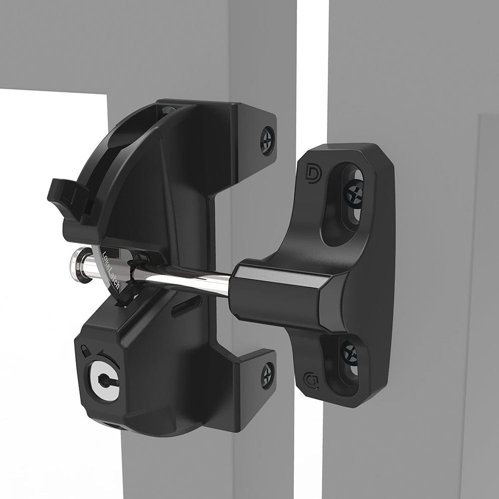 D&D Technologies lockable gate latch in black for deck and pool gates