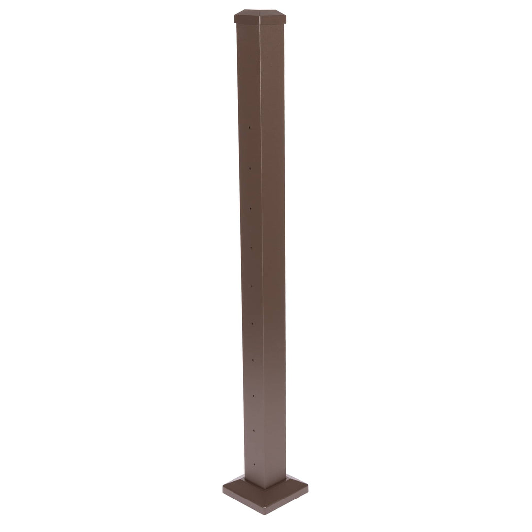 Deckorators Deckorators Cable Railing Posts 36" / Level Line Post / Textured Weathered Brown ALX 2-1/2" Horizontal Cable Rail Posts | Deckorators