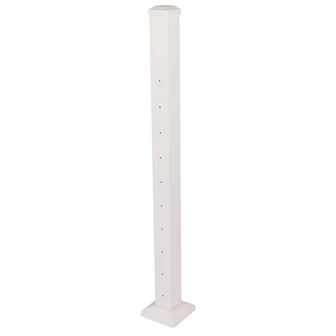 Deckorators Deckorators Cable Railing Posts 36" / Level Line Post / Textured White ALX 2-1/2" Horizontal Cable Rail Posts | Deckorators