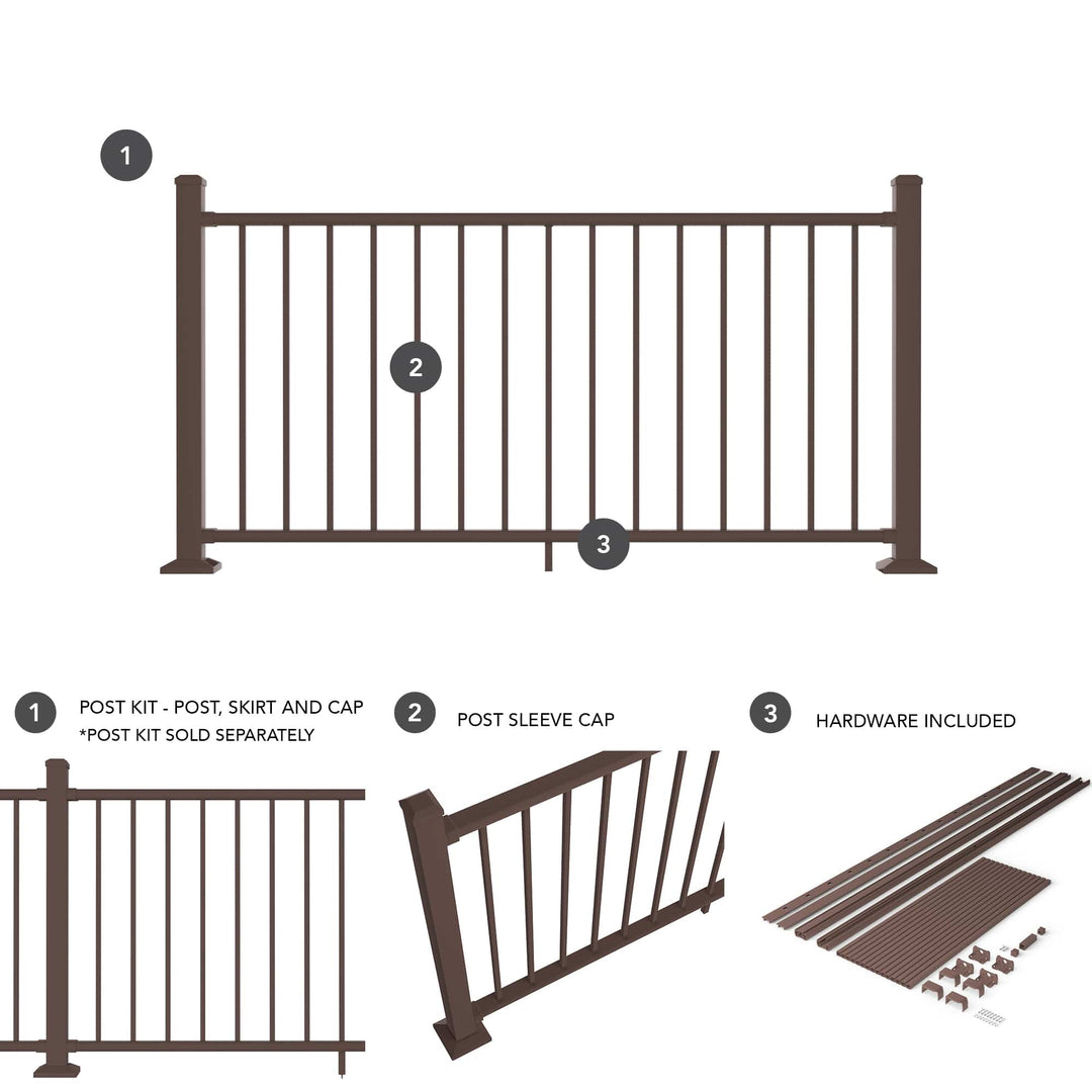 Deckorators Deckorators Rapid Rail Deckorators Rapid Rail Square Baluster Aluminum Railing Kit