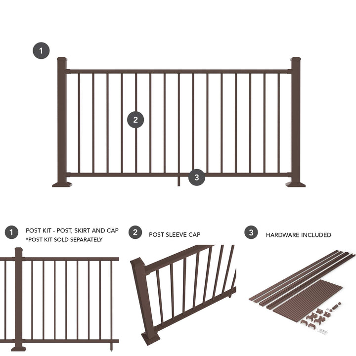 Deckorators Deckorators Rapid Rail Deckorators Rapid Rail Square Baluster Aluminum Railing Kit