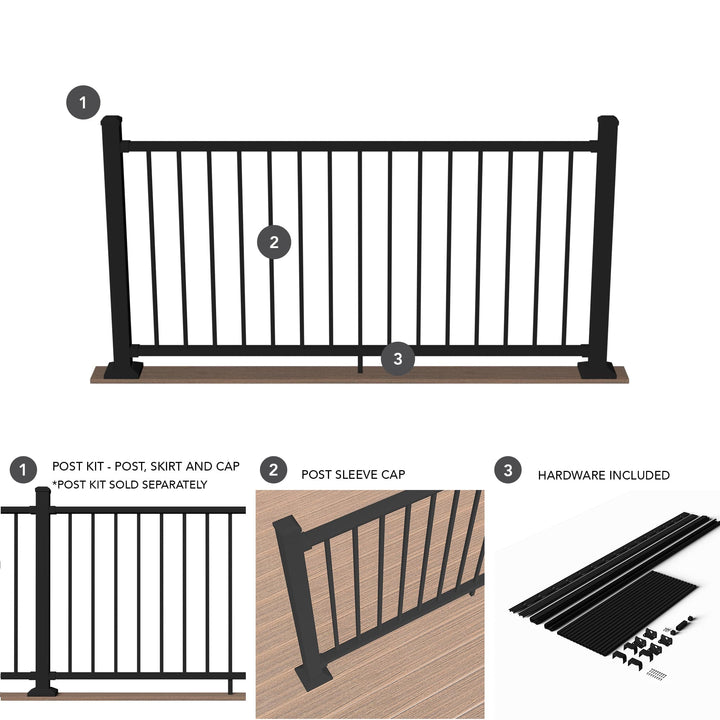 Deckorators Deckorators Rapid Rail Deckorators Rapid Rail Square Baluster Aluminum Railing Kit