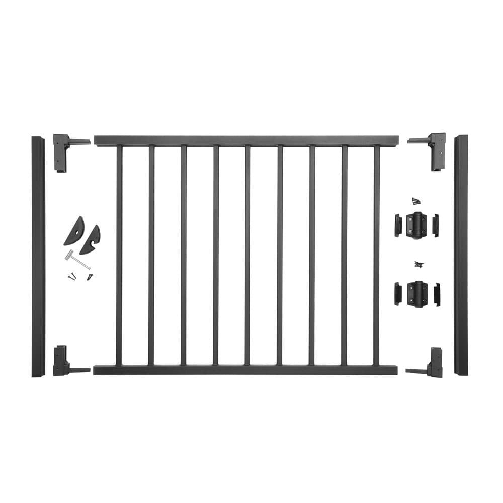 Deckorators Gate Textured Black Deckorators 45.5"Wx33"H Contemporary Deck Gate