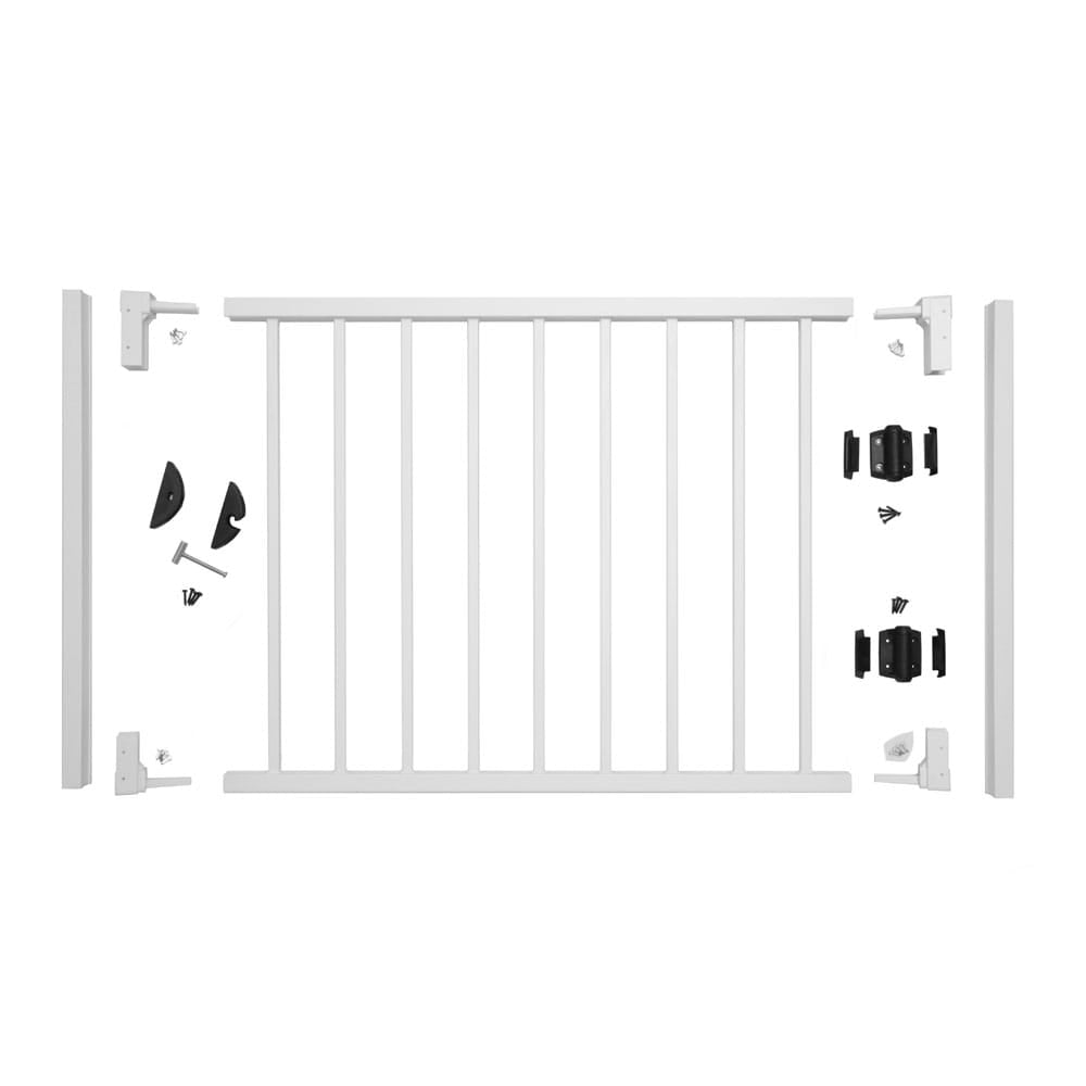 Deckorators Gate Textured White Deckorators 45.5"Wx33"H Contemporary Deck Gate