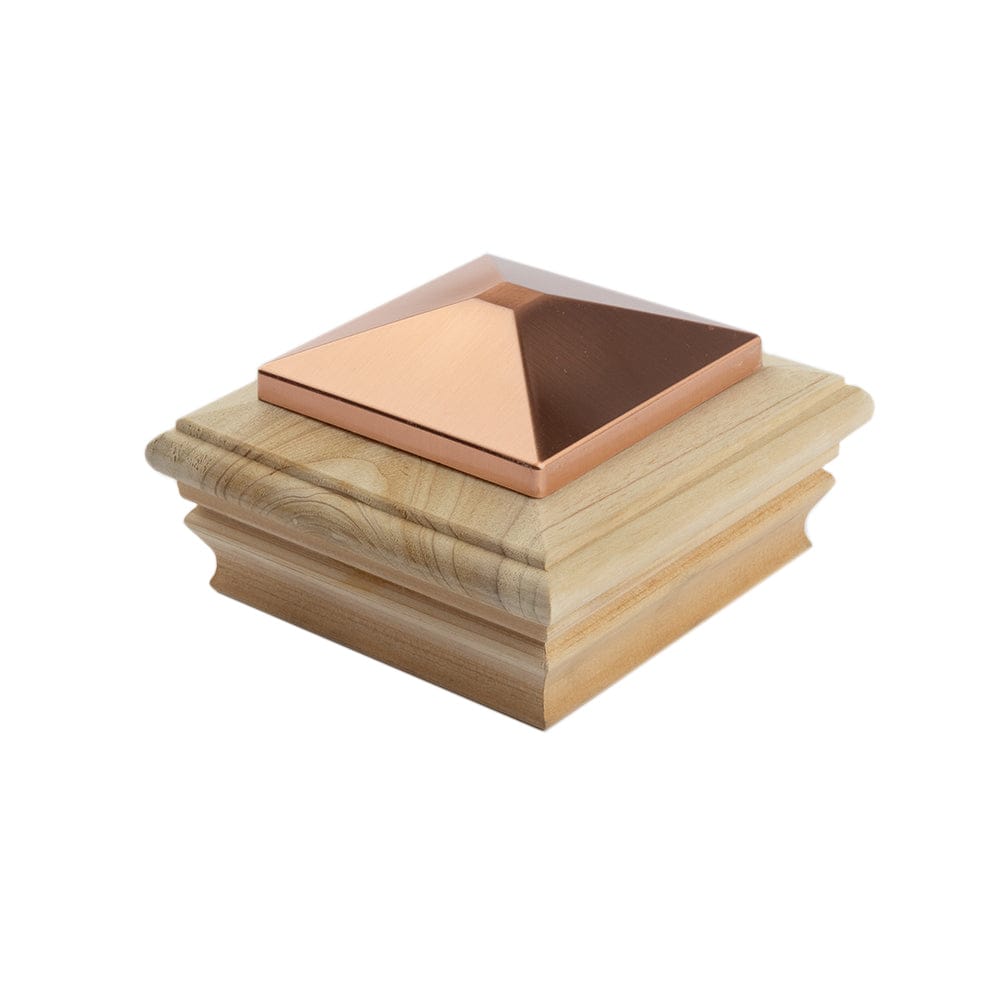 Deckorators Post Cap 4x4 / Cedar Deckorators Newport Copper High Top Post Cap