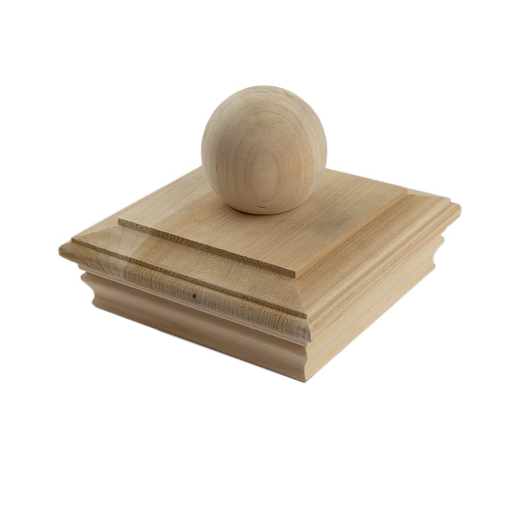 Deckorators Post Cap 6x6 / Cedar Deckorators Newport Ball Post Cap