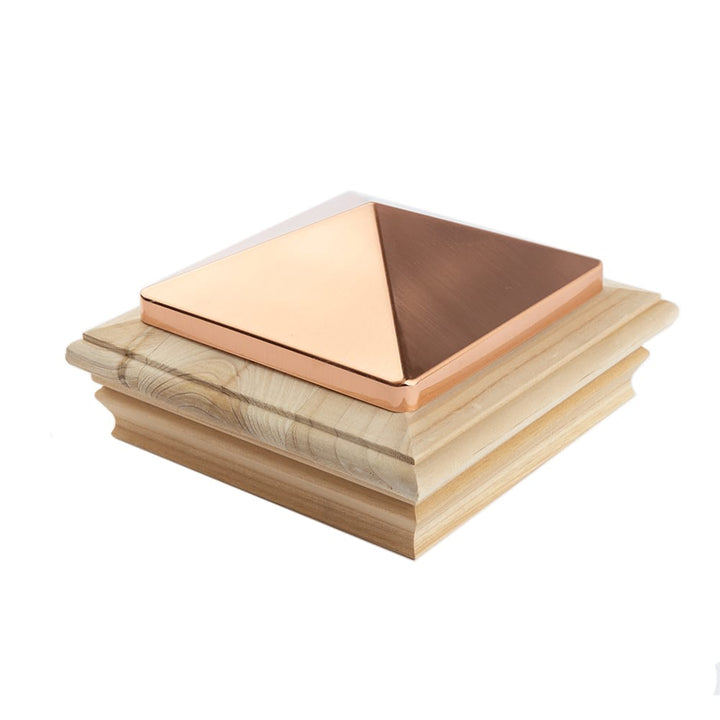 Deckorators Post Cap 6x6 / Cedar Deckorators Newport Copper High Top Post Cap