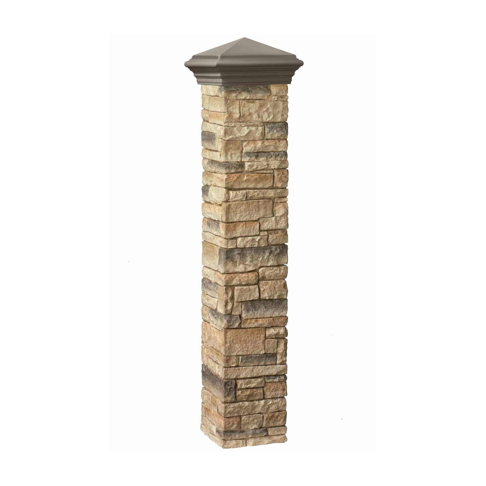 Deckorators Postcover Beige / 42" / 1-Piece Deckorators Stacked Stone Postcover