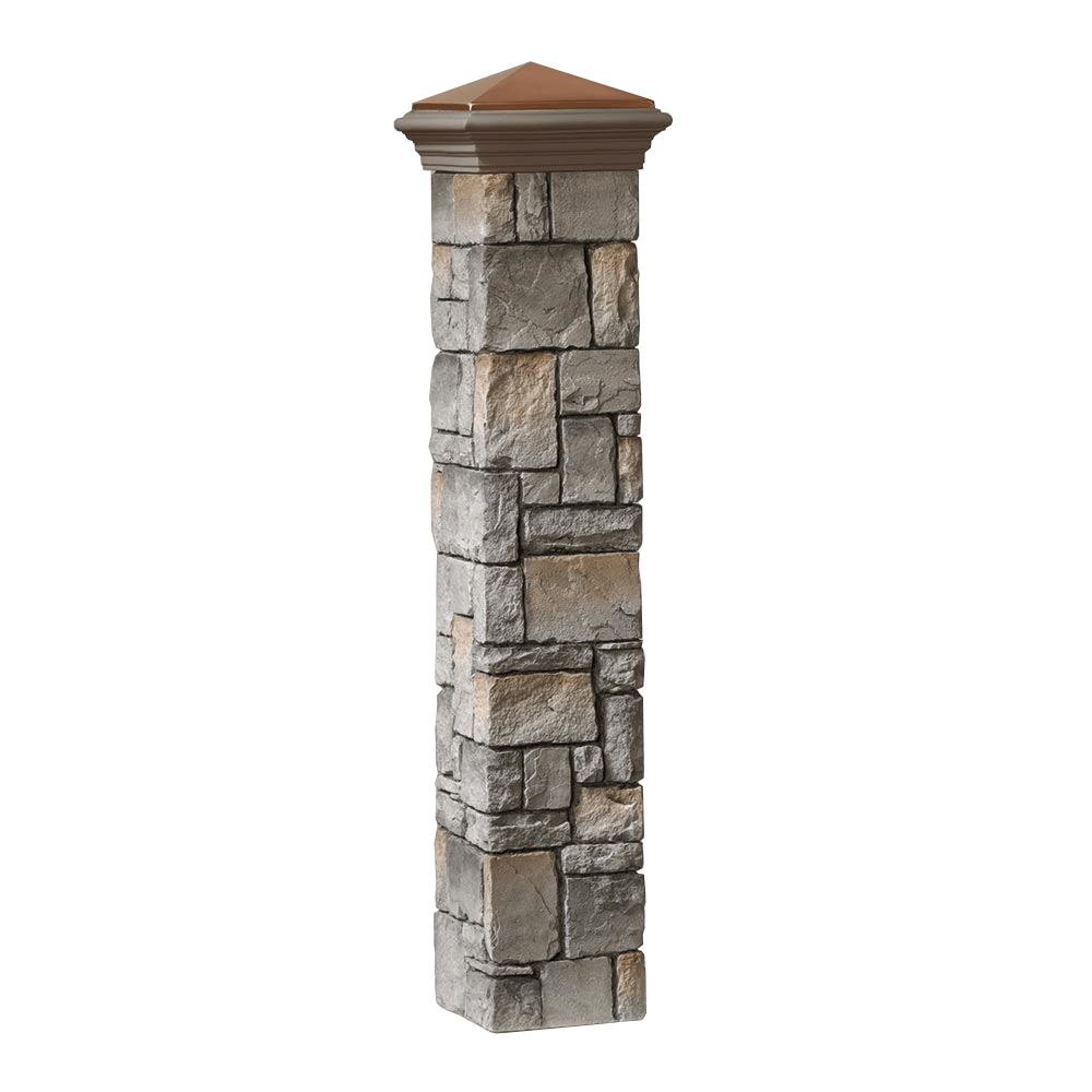 Deckorators Postcover Gray / 42" / 1-Piece Deckorators Cobblestone Postcover