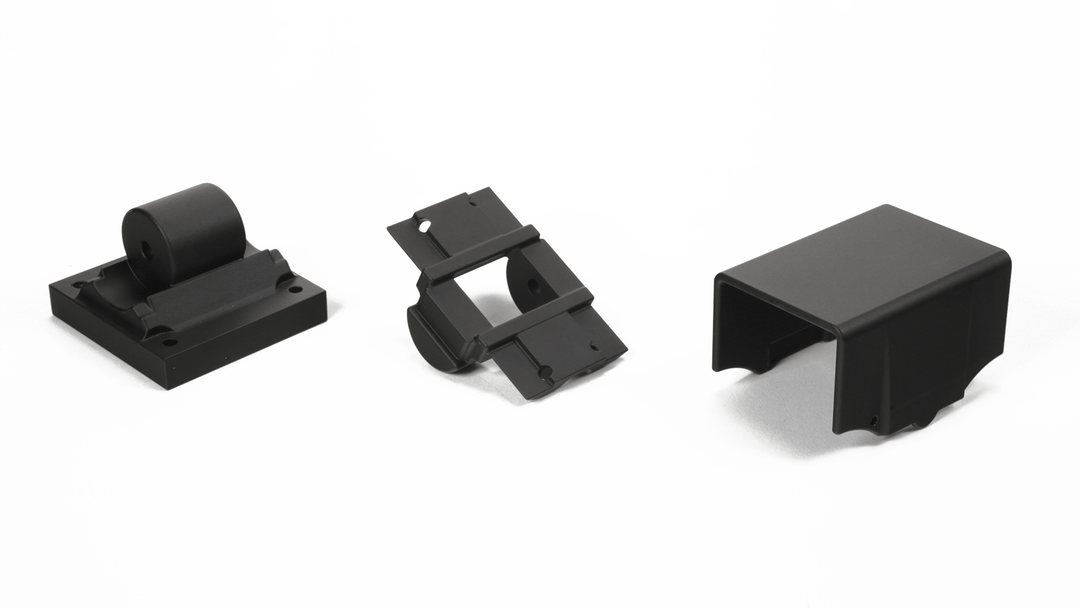 Deckorators Railing Hardware Textured Black Deckorators ALX Contemporary Top and Bottom Rail Stair Brackets