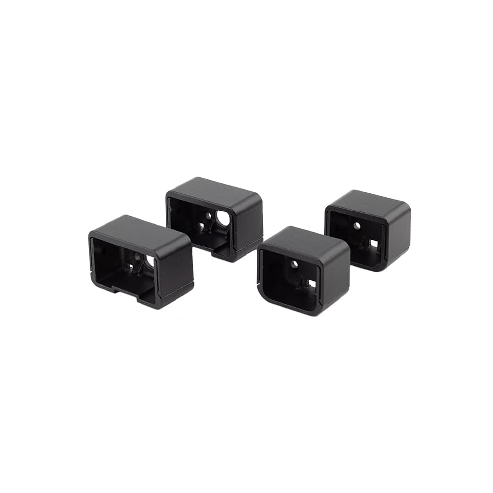 Deckorators Railing Hardware Textured Black Deckorators ALX Contemporary Top and Bottom Rectangle Rail Brackets