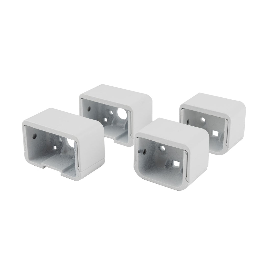 Deckorators Railing Hardware Textured White Deckorators ALX Contemporary Top and Bottom Rectangle Rail Brackets