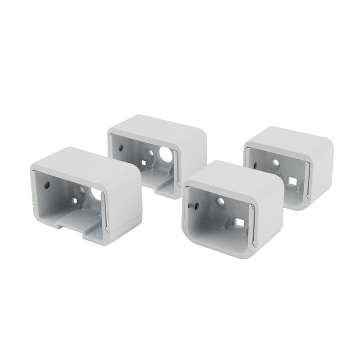 Deckorators Railing Hardware Textured White Deckorators ALX Contemporary Top and Bottom Rectangle Rail Brackets