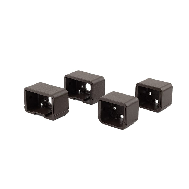 Deckorators Railing Hardware Weathered Brown Deckorators ALX Contemporary Top and Bottom Rectangle Rail Brackets