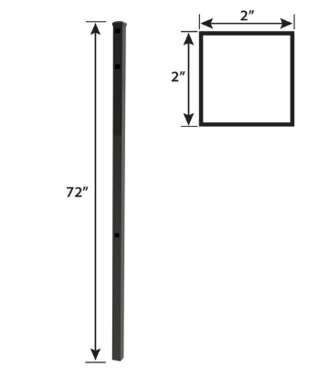 Deckorators Railing Post 84" Deckorators 2" Aluminum Fence Blank Post With Cap