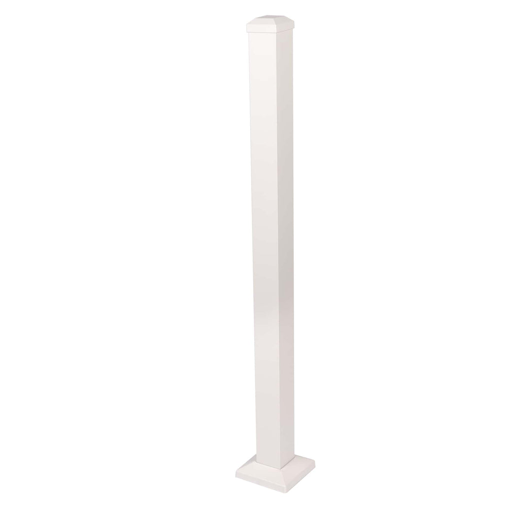 Deckorators Textured White / 36" / 39" Level Post Deckorators 2-1/2" Level Surface Mount Post, Post Cap &amp; Trim Ring
