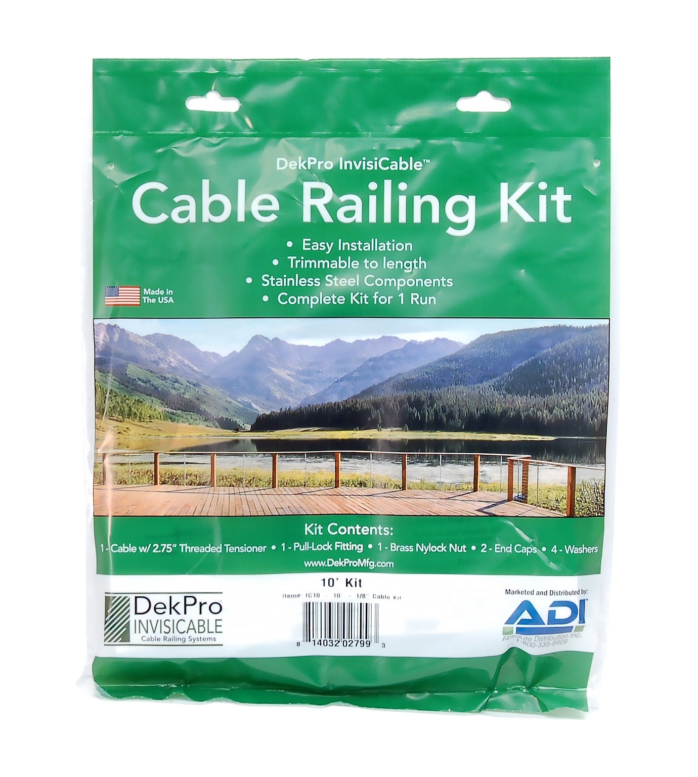 DekPro Invisicable Cable Railing Kit for Wood posts, dekpro diy cable railing kits view