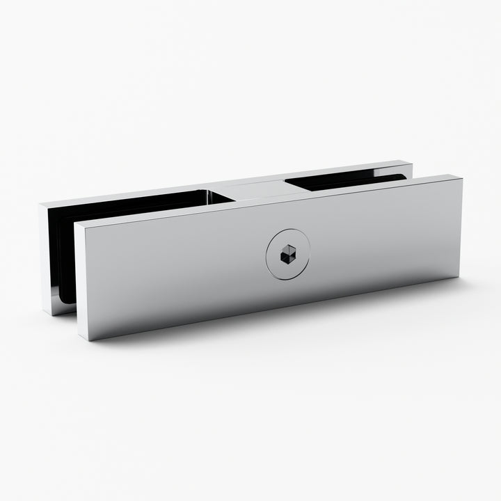 IG Railing 180° straight glass connector in polished stainless steel