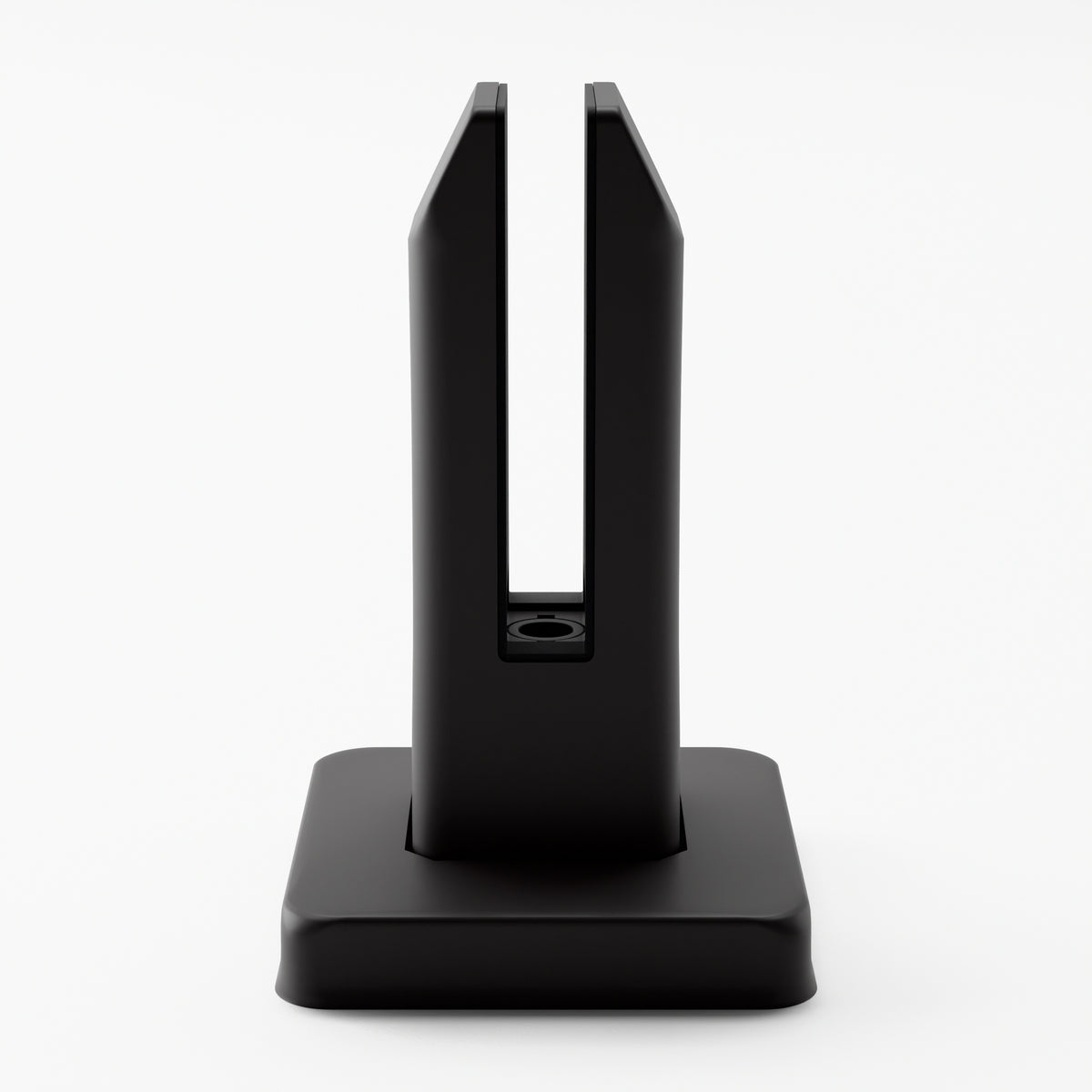 IG Railing glass spigot in matte black, front view