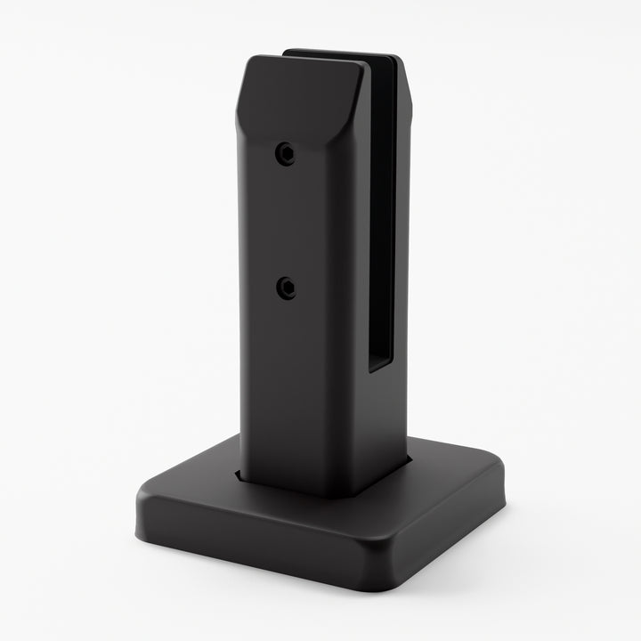 IG Railing glass spigot in matte black, side three-quarter view