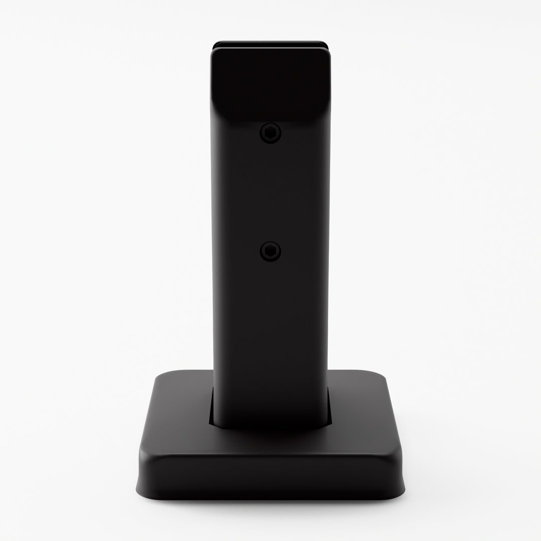 IG Railing glass spigot in matte black, set-screw side view