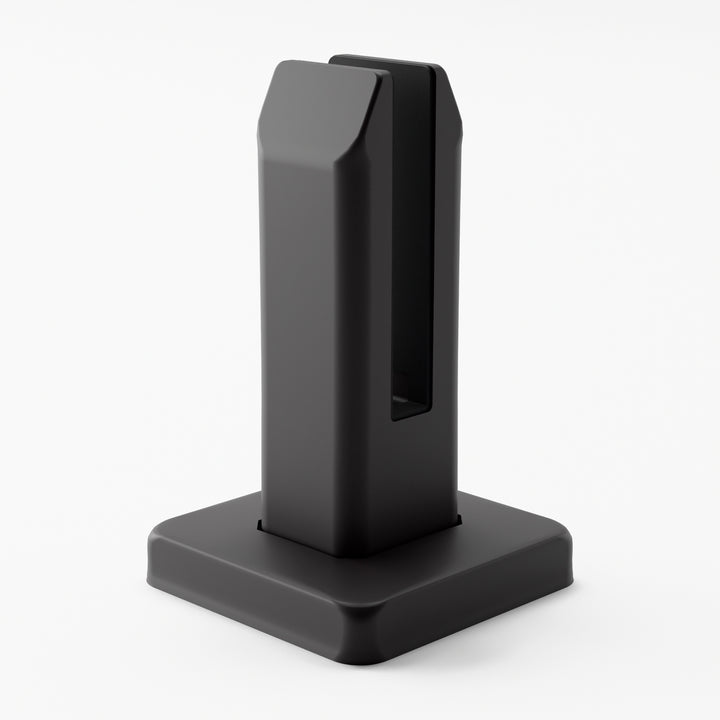 IG Railing glass spigot in matte black, rear three-quarter view