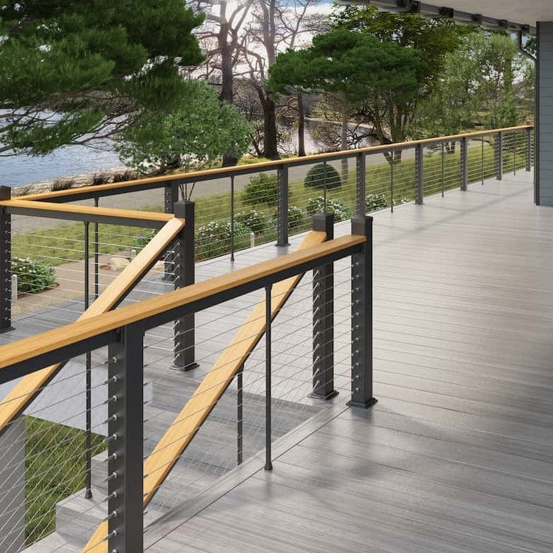 INSO Supply 400 Series Horizontal Cable Railing Section - Drink Rail Ready | Superior Outdoor Living