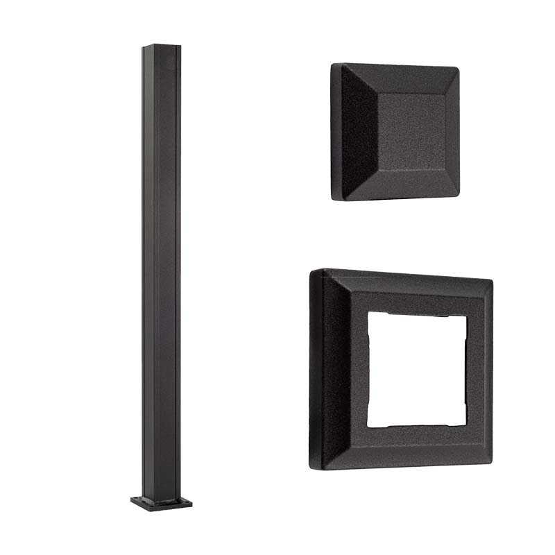 Keylink Aluminum Post Keylink 2-1/2" x 38" Post, Cap & Trim Bundle