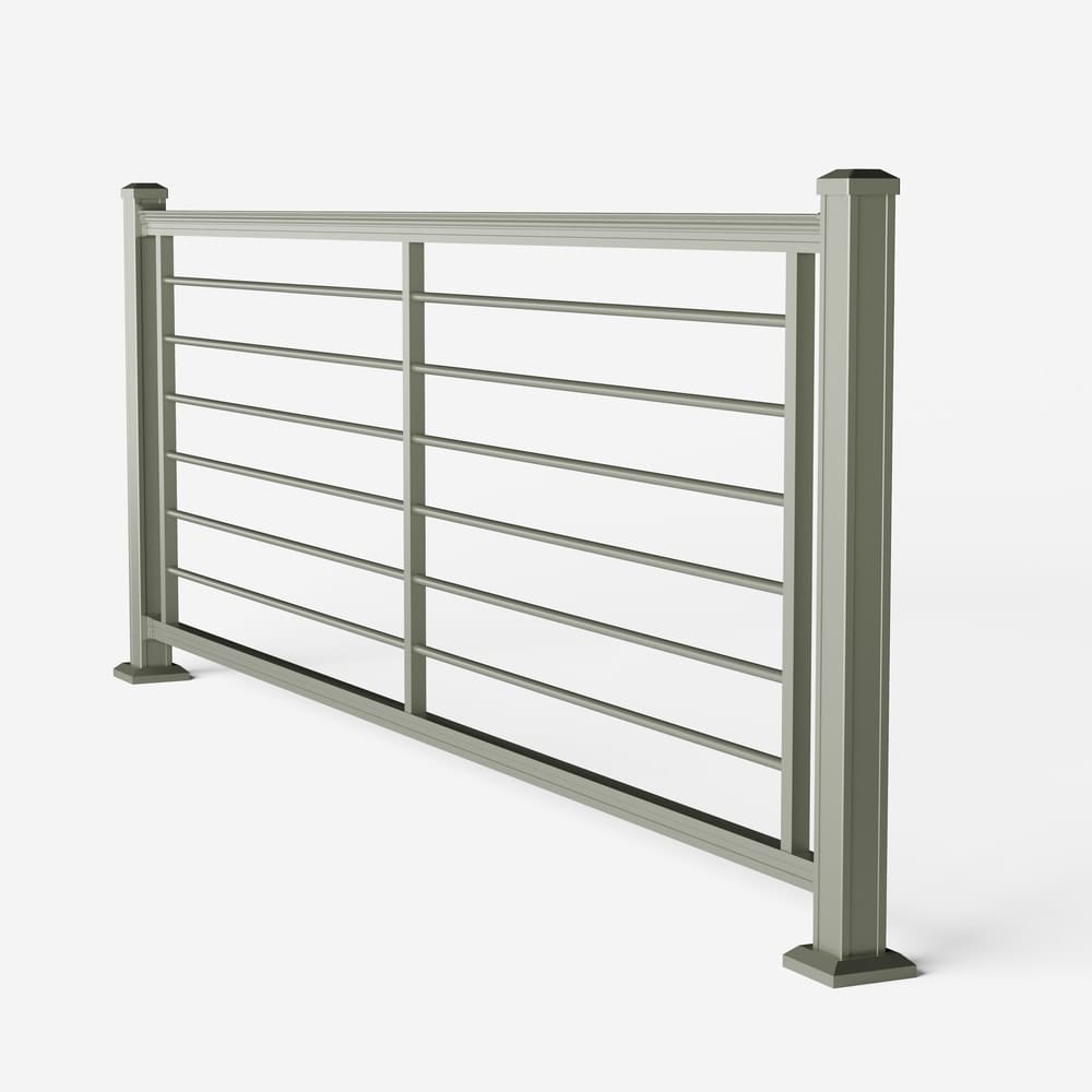Keylink Aluminum Rod Rail Satin Smoke / 36" / 6' Level Keylink American Series Horizontal Aluminum Rod Railing