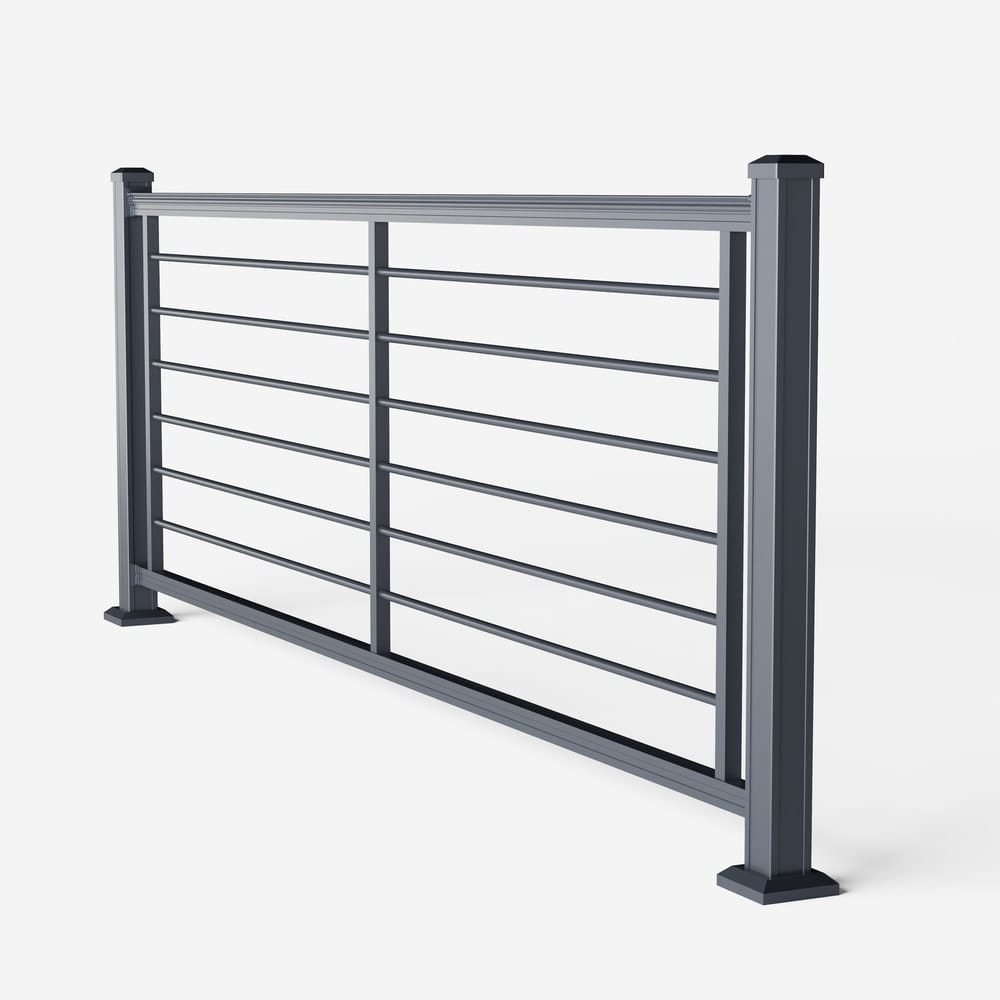 Keylink Aluminum Rod Rail Satin Storm / 36" / 6' Level Keylink American Series Horizontal Aluminum Rod Railing