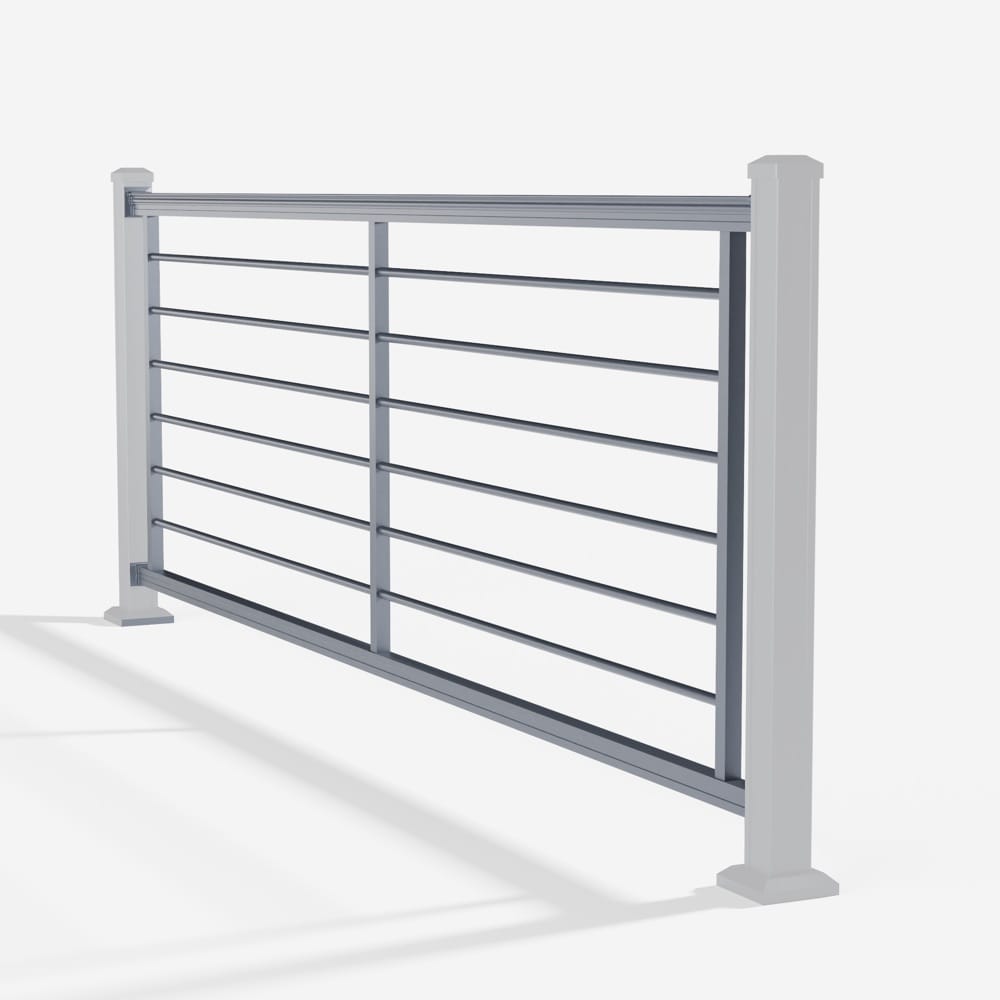 Keylink Aluminum Rod Rail Satin Storm / 36" / 6&