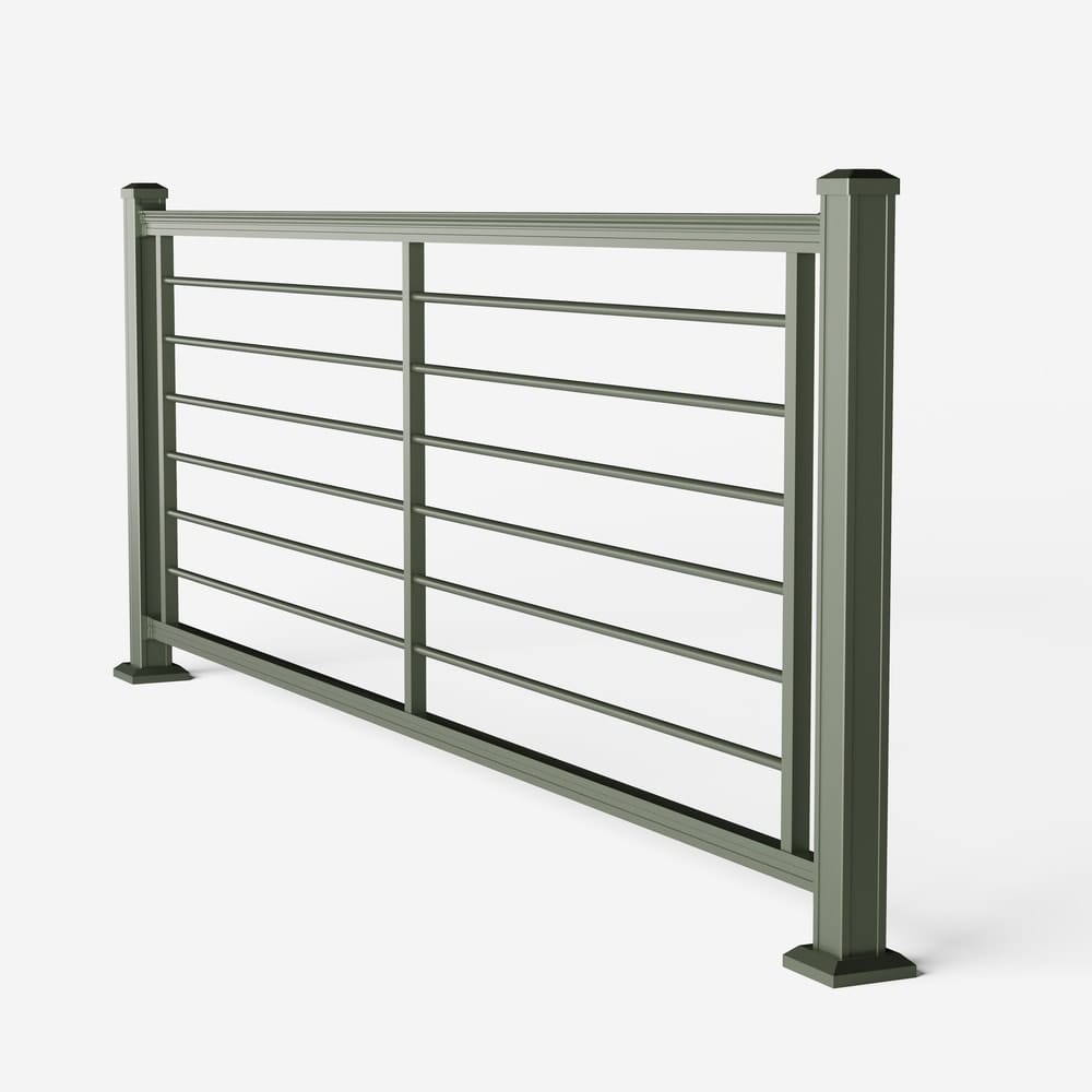 Keylink Aluminum Rod Rail Satin Willow / 36" / 6' Level Keylink American Series Horizontal Aluminum Rod Railing