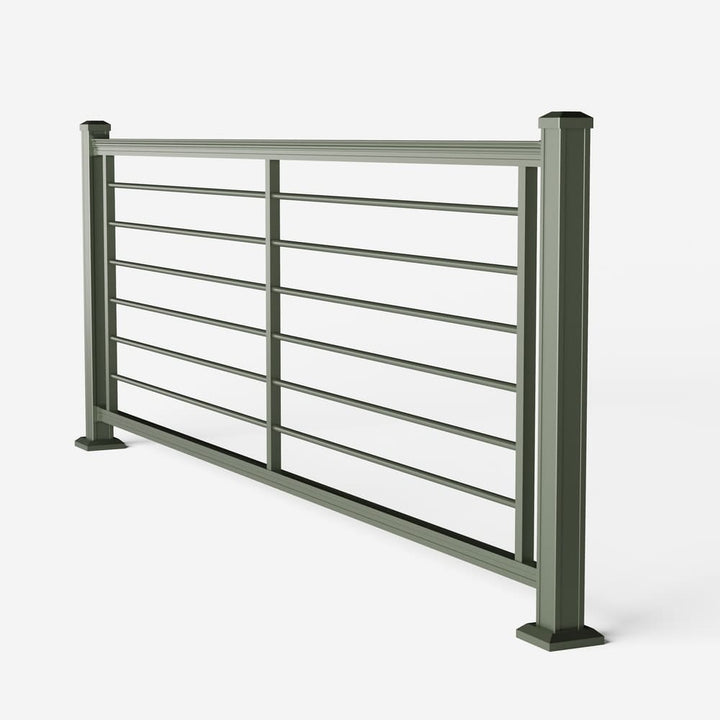 Keylink Aluminum Rod Rail Satin Willow / 36" / 6' Level Keylink American Series Horizontal Aluminum Rod Railing