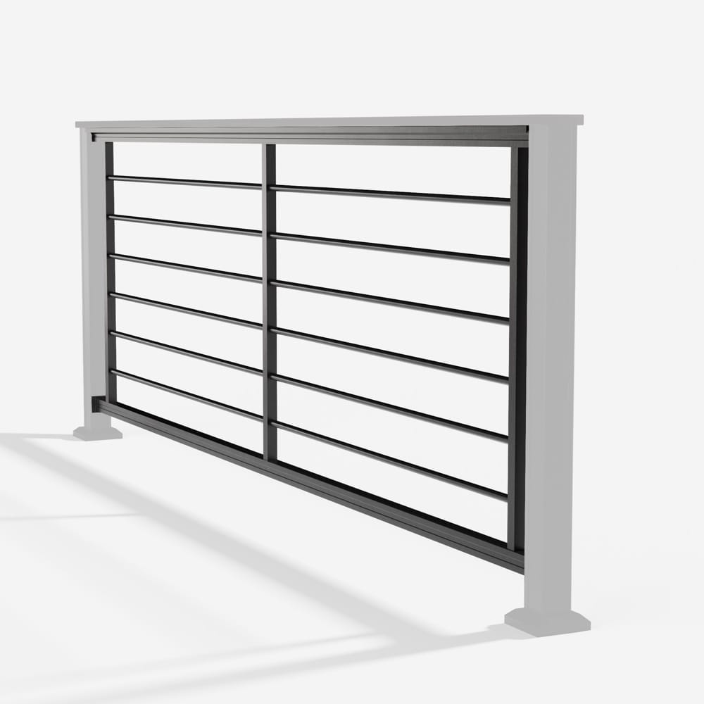 Keylink Aluminum Rod Rail Textured Black / 36" / 6&