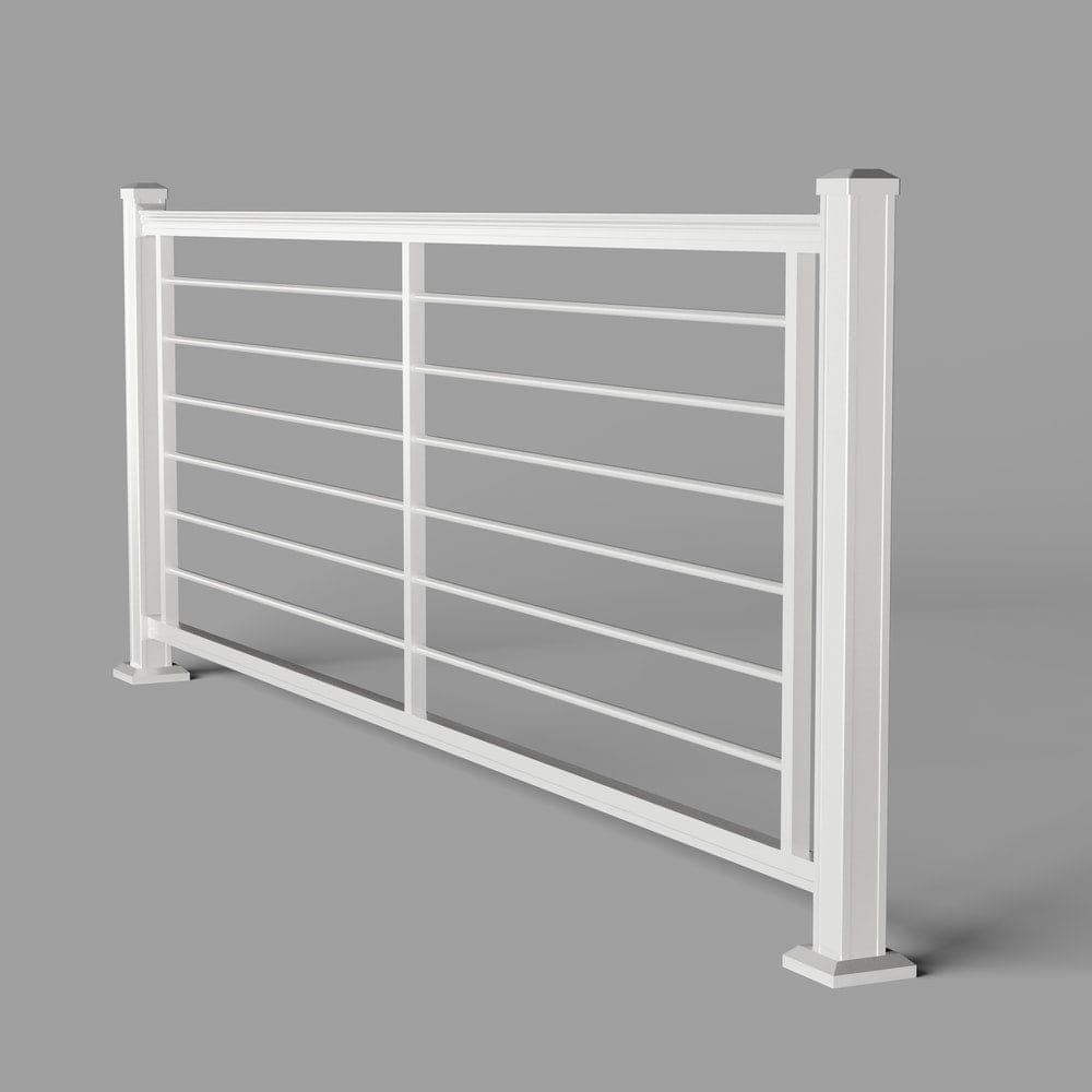 Keylink Aluminum Rod Rail Textured White / 36" / 6' Level Keylink American Series Horizontal Aluminum Rod Railing