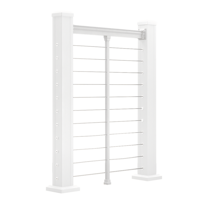 Keylink American Series Horizontal Cable Rail Matte White / 36" / 6' Level Keylink American Series Horizontal Cable Top Rail Kit