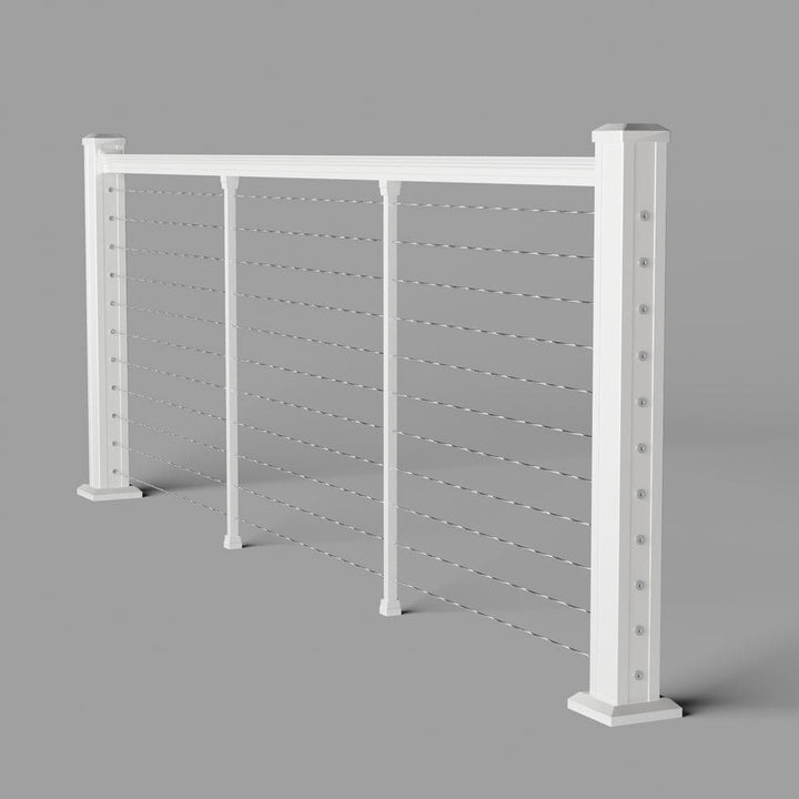 Keylink American Series Horizontal Cable Rail Matte White / 36" / 6&